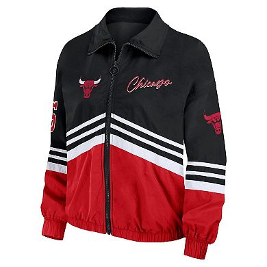 Women's WEAR by Erin Andrews Black Chicago Bulls Vintage Full-Zip Windbreaker