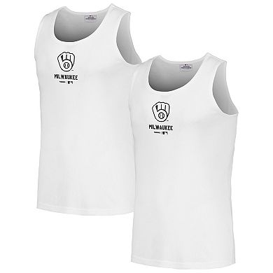 Men's PLEASURES  White Milwaukee Brewers Two-Pack Tank Top