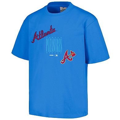Men's PLEASURES  Blue Atlanta Braves Repurpose T-Shirt