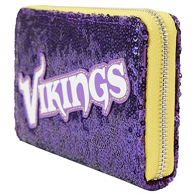 Loungefly Minnesota Vikings Sequin Zip-Around Wallet