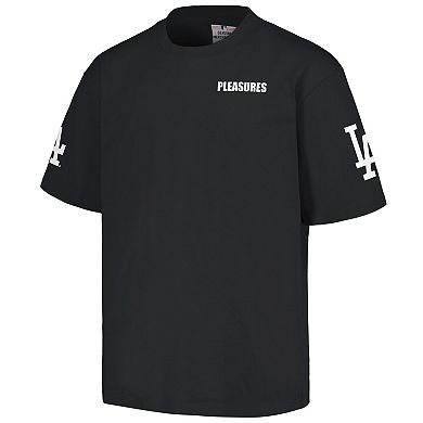 Men's PLEASURES  Black Los Angeles Dodgers Team T-Shirt