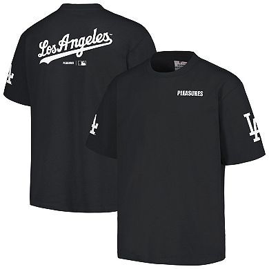 Men's PLEASURES  Black Los Angeles Dodgers Team T-Shirt