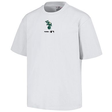 Men's PLEASURES  White Oakland Athletics Mascot T-Shirt