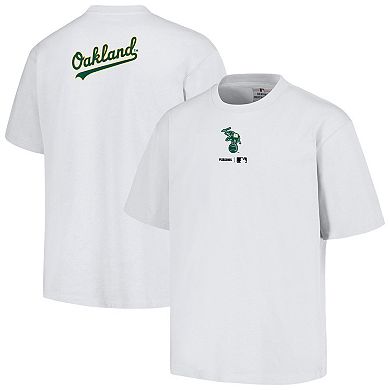 Men's PLEASURES  White Oakland Athletics Mascot T-Shirt