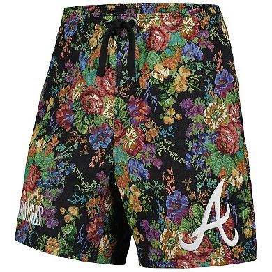 Men's PLEASURES  Black Atlanta Braves Floral Shorts