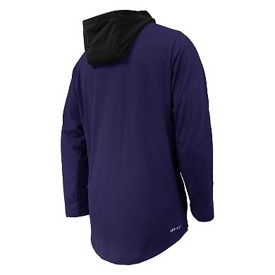 Youth Nike Purple Clemson Tigers Sideline Performance Long Sleeve Hoodie T-Shirt