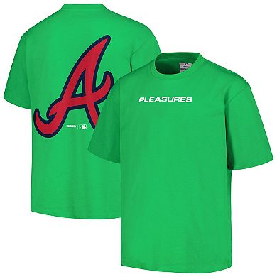 Men's PLEASURES  Green Atlanta Braves Ballpark T-Shirt