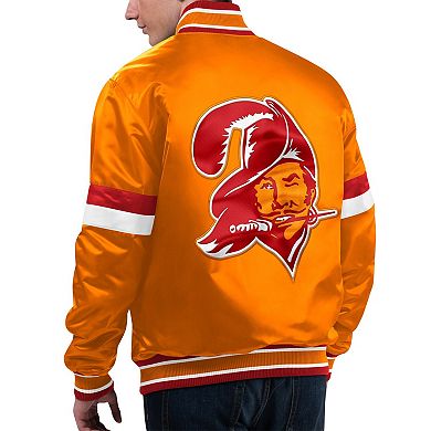 Men's Starter Orange Tampa Bay Buccaneers Gridiron Classics Home Game Satin Full-Snap Varsity Jacket