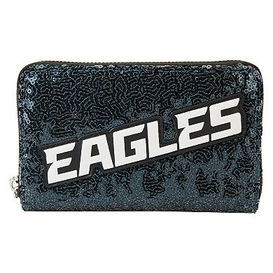 Loungefly Philadelphia Eagles Sequin Zip-Around Wallet