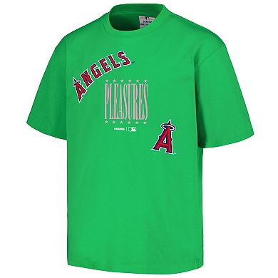 Men's PLEASURES  Green Los Angeles Angels Repurpose T-Shirt