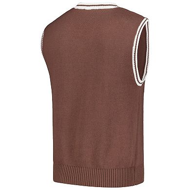 Men's PLEASURES  Brown Atlanta Braves Knit V-Neck Pullover Sweater Vest