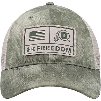 Men's Under Armour Camo Utah Utes Sideline Blitzing Trucker Adjustable Hat