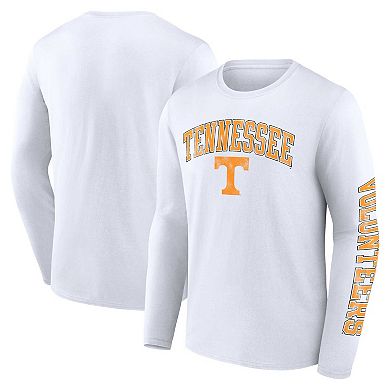 Men's Fanatics Branded White Tennessee Volunteers Distressed Arch Over Logo Long Sleeve T-Shirt
