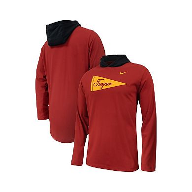 Youth Nike Cardinal USC Trojans Sideline Performance Long Sleeve Hoodie T-Shirt