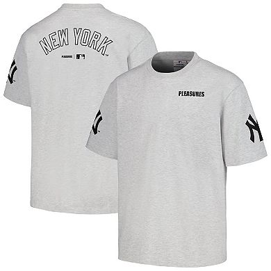 Men's PLEASURES  Gray New York Yankees Team T-Shirt