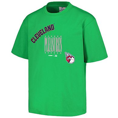 Men's PLEASURES  Green Cleveland Guardians Repurpose T-Shirt