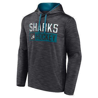 Men's Fanatics Branded Heather Charcoal San Jose Sharks Close Shave Pullover Hoodie