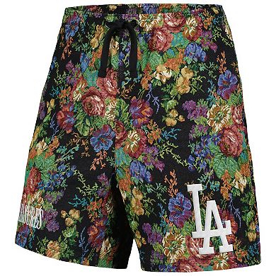 Men's PLEASURES  Black Los Angeles Dodgers Floral Shorts