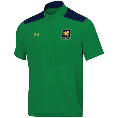 Men's Under Armour Green Notre Dame Fighting Irish Motivate Half-Zip Jacket