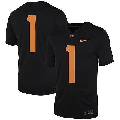 Men's Nike #1 Black Tennessee Volunteers Dark Mode Game Jersey