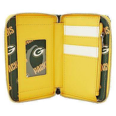 Loungefly Green Bay Packers Sequin Zip-Around Wallet