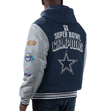 Men's G-III Extreme Navy Dallas Cowboys Player Option 5x Super Bowl Champions Full-Zip Hoodie