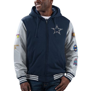 Men's G-III Extreme Navy Dallas Cowboys Player Option 5x Super Bowl Champions Full-Zip Hoodie