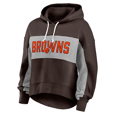 Women's Fanatics Branded  Brown Cleveland Browns Filled Stat Sheet Pullover Hoodie