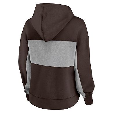 Women's Fanatics Branded  Brown Cleveland Browns Filled Stat Sheet Pullover Hoodie