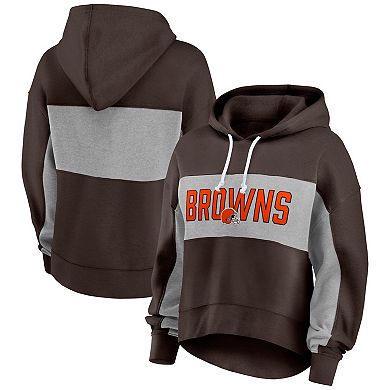 Women's Fanatics Branded  Brown Cleveland Browns Filled Stat Sheet Pullover Hoodie