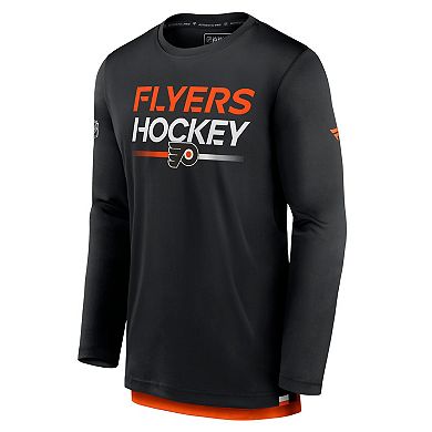 Men's Fanatics Branded  Black Philadelphia Flyers Authentic Pro Long Sleeve T-Shirt