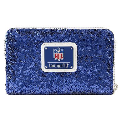 Loungefly New York Giants Sequin Zip-Around Wallet