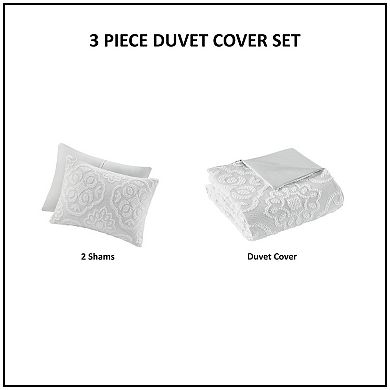Madison Park Maeve 3-Piece Tufted Woven Medallion Duvet Cover Set