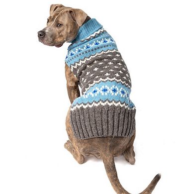 XXL Chilly Dog Light Blue Fairisle Dog Sweater