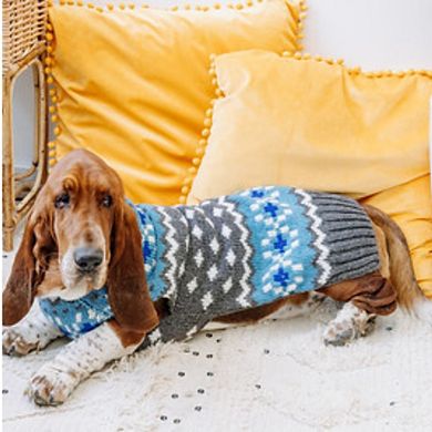 XXL Chilly Dog Light Blue Fairisle Dog Sweater