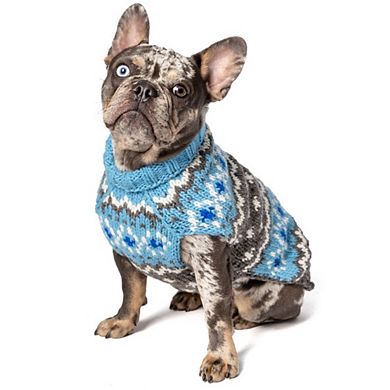 XXL Chilly Dog Light Blue Fairisle Dog Sweater