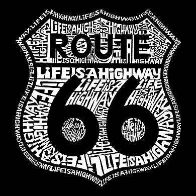 Route 66 - Life is a Highway - Men's Word Art Hooded Sweatshirt
