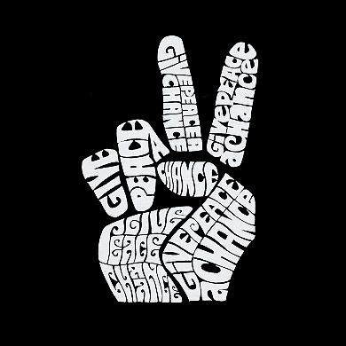 Peace Fingers - Mens Word Art Hooded Sweatshirt