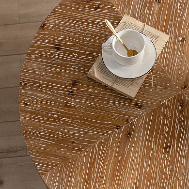 F.C Design 31.29" Modern Retro Splicing Round Coffee Table
