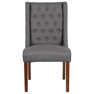 Merrick Lane Harmony Button Tufted Parsons Chair with Side Panel Detail