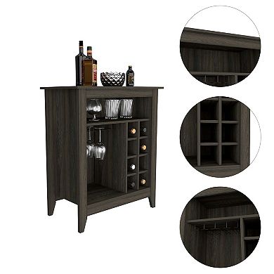 Future Bar Cabinet, Six Built-in Wine Rack, One Open Drawer, One Open Shelf