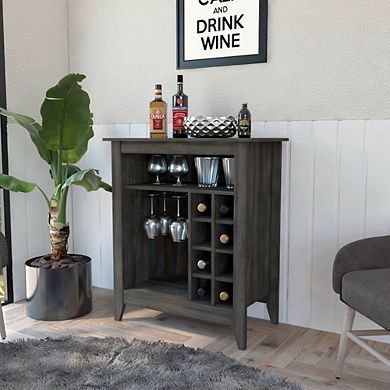 Future Bar Cabinet, Six Built-in Wine Rack, One Open Drawer, One Open Shelf