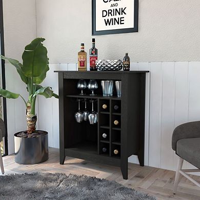 Future Bar Cabinet, Six Built-in Wine Rack, One Open Drawer, One Open Shelf