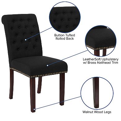 Merrick Lane Falmouth Upholstered Parsons Chair with Nailhead Trim