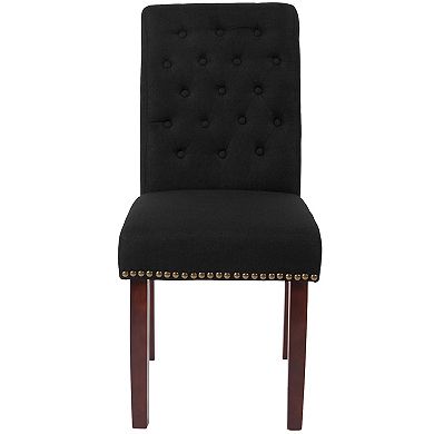 Merrick Lane Falmouth Upholstered Parsons Chair with Nailhead Trim