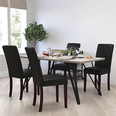 Merrick Lane Vallia Series Set of 4 Panel Back Parson's Chairs for Kitchen, Dining Room and More