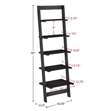 Lavish Home 5-Tier Skinny Ladder Bookshelf