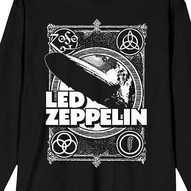 Men's Led Zeppelin Burning Blimp Logo Long Sleeve Graphic Tee