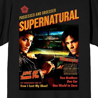 Men's Supernatural Dean And Sam Magazine Cover Graphic Tee