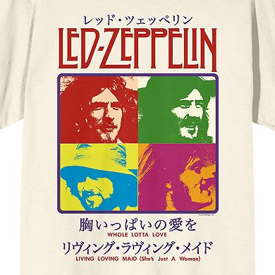 Men's Led Zeppelin Colorful Portraits Japanese Graphic Tee